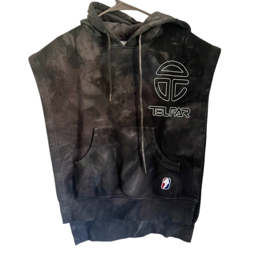 Telfar Tie Dye Sideless Hoodie Gray Logo Unisex Adult Size XS to S